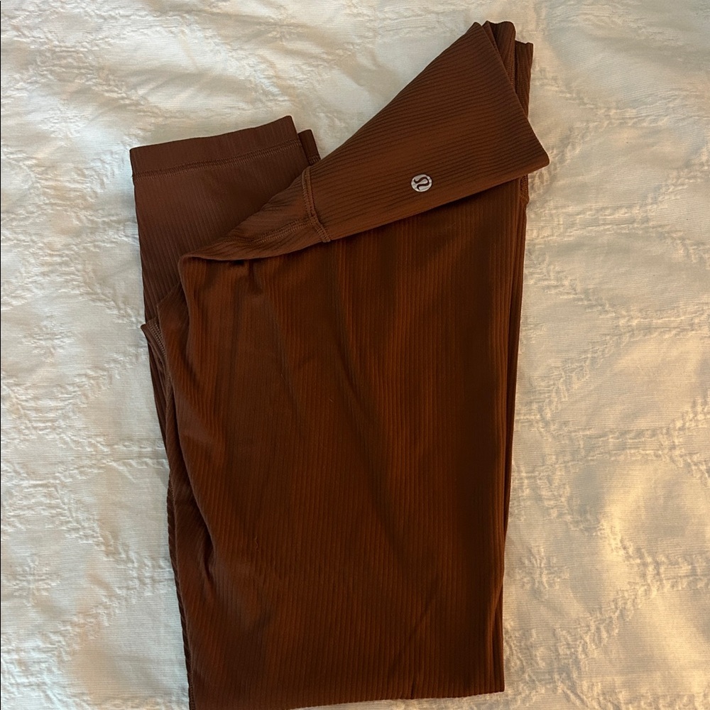 lululemon athletica Brown Leggings align HR Sz 8 7/8 length
